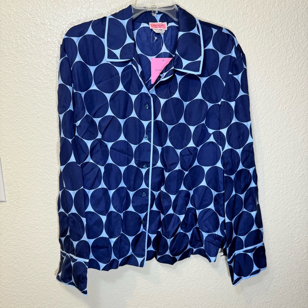 Kate Spade button up pajama top XL